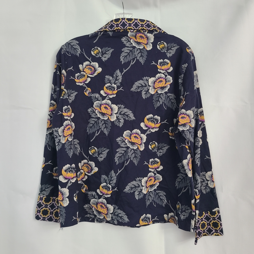 NWT Vera Bradley Sz S Floral Leaf Notch Collar Button Top Pull On Bottom PJ Set - Picture 5 of 13